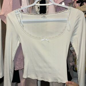 White Long sleeve cami top